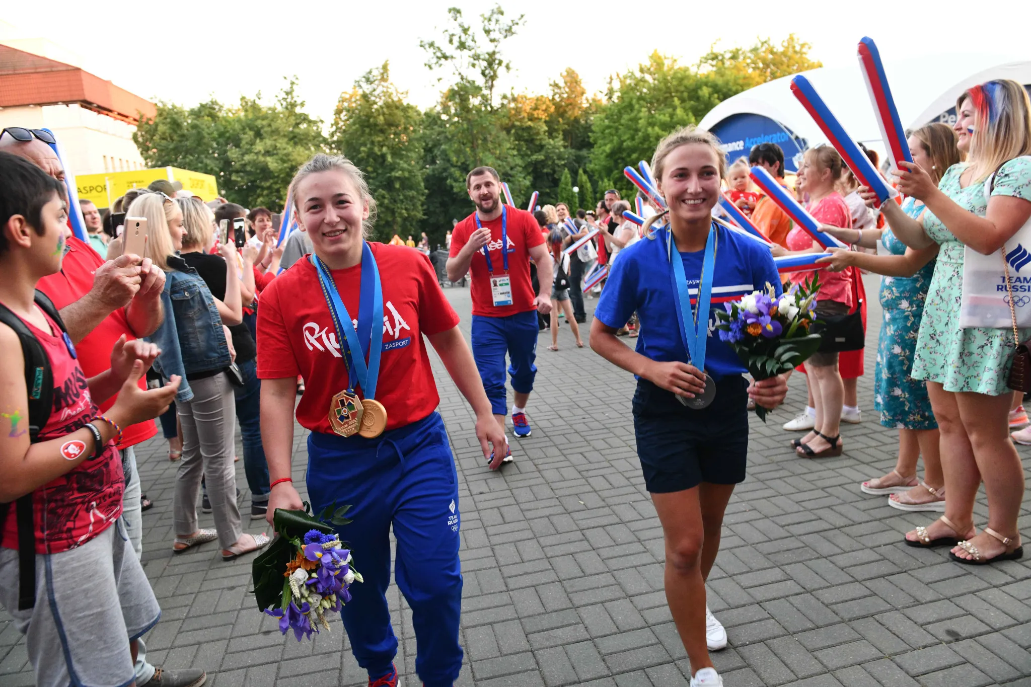 The ceremony of honoring the Russian team in the Fan House.