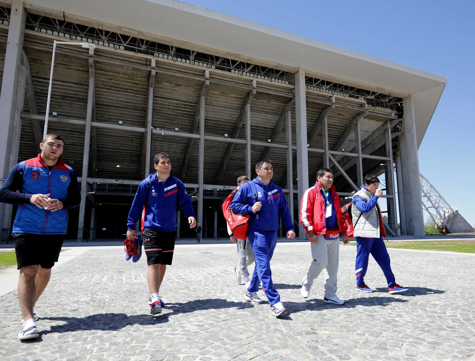 Athletes during training