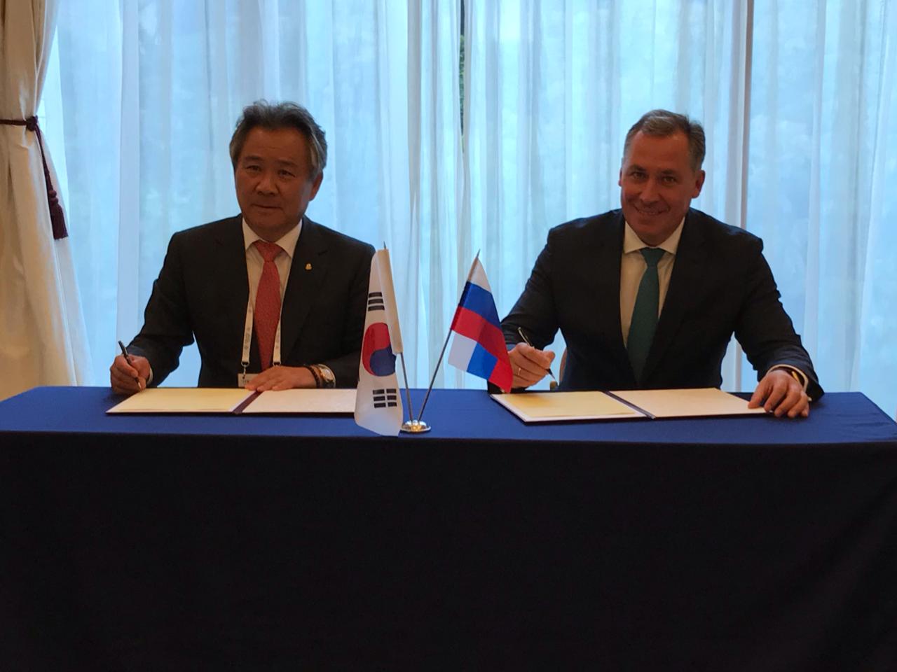 National Olympic Committees of Russia and South Korea are now partners